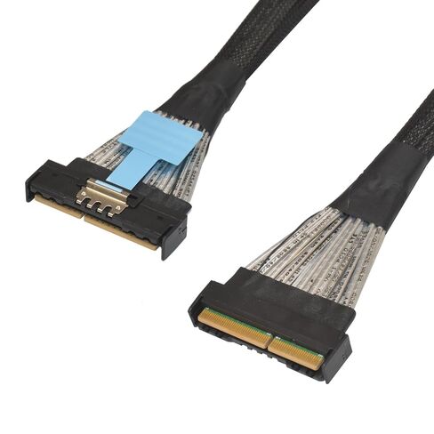 كابل PCIe 5.0 MCIO 148-Pin (ذكر إلى ذكر)، اتصال عالي السرعة Gen 5 32GT/s لمركز بيانات المؤسسة والتوجيه المتقدم، 1.6 قدم (50 سم) in Kuwait