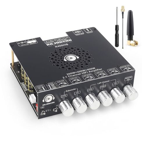 X400HS 2.1 Channel Bluetooth 5.0 Amplifier Board, TPA3223 Chip 200W+200W+400W Output, 12-42V DC with 6 Knob Controls, for DIY Subwoofer/Speaker/Home Theater Audio System in Saudi Arabia