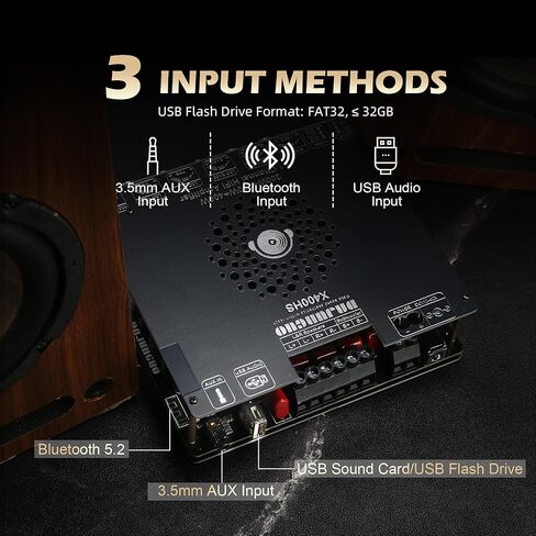 X400HS 2.1 Channel Bluetooth 5.0 Amplifier Board, TPA3223 Chip 200W+200W+400W Output, 12-42V DC with 6 Knob Controls, for DIY Subwoofer/Speaker/Home Theater Audio System in Saudi Arabia