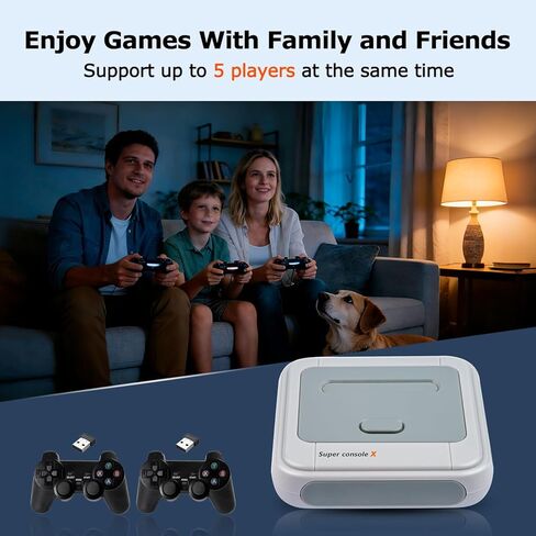 Kinhank Super Console X Retro Game Console Built in 35,000+ Games,Video game console with 2 Gamepads,5 Players,LAN/WiFi,Emulator Console Compatible with classic Emulators in Saudi Arabia