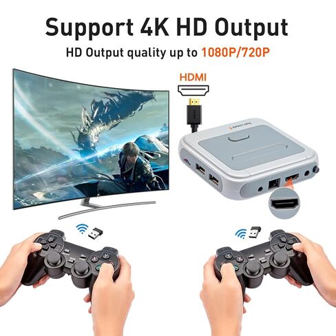 Kinhank Super Console X Retro Game Console Built in 35,000+ Games,Video game console with 2 Gamepads,5 Players,LAN/WiFi,Emulator Console Compatible with classic Emulators in Saudi Arabia