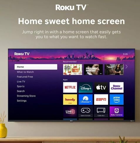 Roku Hiro TV 50" 4K LED Smart TV H50C4C4 60Hz HDR10, 16:9 Aspect Ratio. with Wi-Fi, Bluetooth, 3X HDMI Ports, Supports Apple Airplay - H50C4C4 (Renewed) in Saudi Arabia
