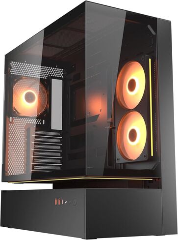 COUGAR CFV235 MidTower ATX, CEB Case,430mm GPU Supported, Pre-Installed ARGB PWM Fans 120mmx4, 270° Airflow Access, Dust Filter, Dual Magnetic Filtration, Cable Management (Black, CFV235) in Saudi Arabia