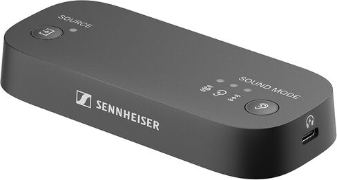 جهاز إرسال تلفزيون Sennheiser BTA1 لسماعات الرأس اللاسلكية Bluetooth Auracast - صوت محيطي افتراضي مدمج وأوضاع وضوح الكلام، HDMI، اتصالات بصرية، تناظرية، نطاق لاسلكي يصل إلى 50 مترًا in Saudi Arabia