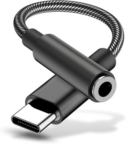 محول صوت عالي الدقة USB C إلى 3.5 مم، DAC مدمج، مقبس سماعة رأس من النوع C إلى Aux، صوت بجودة الاستوديو، يدعم المكالمات، متوافق مع iPhone 15 16 17، Samsung Galaxy S25 S24 S23، MacBook، iPad، Pixel in Kuwait