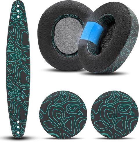 WC Mod Kit Nova Pro Wireless & Nova Elite RandomFrankP Edition - Cooling Gel Earpads, Silicone Headband, & Magnetic Plates for SteelSeries Arctis Nova Pro Wireless & Nova Elite by Wicked Cushions in Saudi Arabia