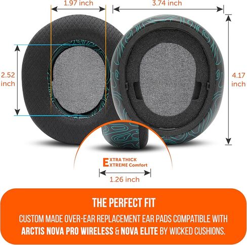 WC Mod Kit Nova Pro Wireless & Nova Elite RandomFrankP Edition - Cooling Gel Earpads, Silicone Headband, & Magnetic Plates for SteelSeries Arctis Nova Pro Wireless & Nova Elite by Wicked Cushions in Saudi Arabia