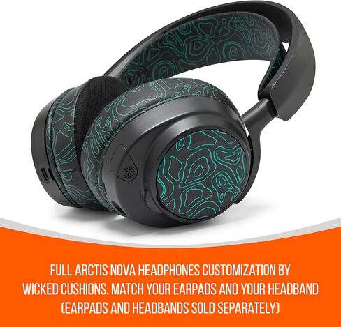 WC Mod Kit Nova Pro Wireless & Nova Elite RandomFrankP Edition - Cooling Gel Earpads, Silicone Headband, & Magnetic Plates for SteelSeries Arctis Nova Pro Wireless & Nova Elite by Wicked Cushions in Saudi Arabia