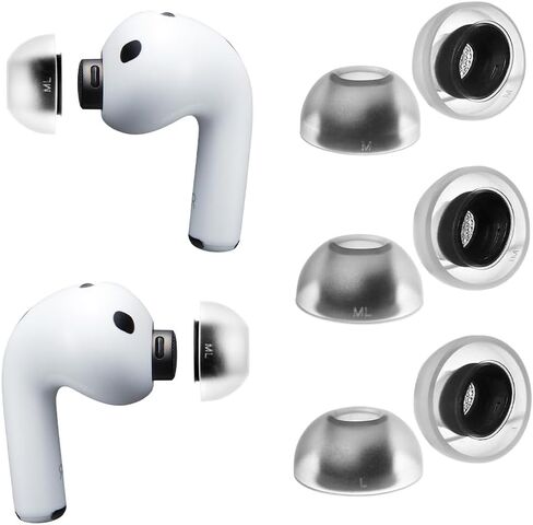 AZLA SednaEarfit MAX for AirPods Pro 3 – Replacement Ear Tips for Apple AirPods Pro 3, Medical Silicone Eartip with Pressure-Free Matte Finish, 12H Mesh Filter for Original Sound (3-Pairs, M-ML-L) in Saudi Arabia