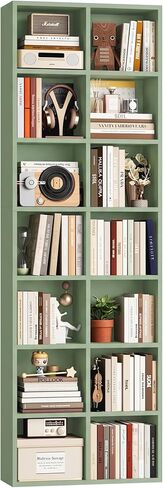 FOTOSOK Bookshelf Bookcase 7-Tier Narrow Bookshelf Tall CD Media Tower Rack in Kuwait