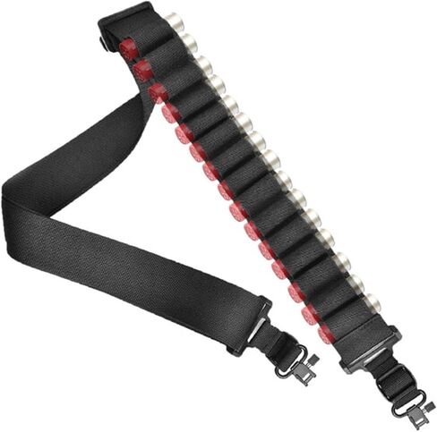 ELVO Shotgun Sling with Shell Holder, Adjustable Two Point Gun Sling Holds 15 Shells for 12 Gauge, 15-Round Shell Holder with Sling Swivels for Hunting Outdoors in Saudi Arabia