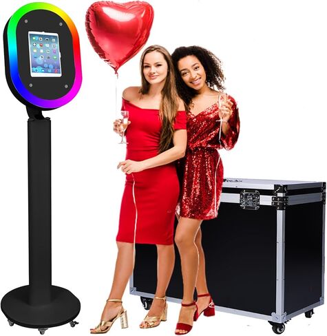 RDYMONKEY Photo Booth for Any Ipad iPad Stand Shell with Free Custom Logo Remote Control RGB Beauty Ring Lights Portable Photobooth Machine and Honeycomb Box for Parties Wedding Events Rental in Saudi Arabia