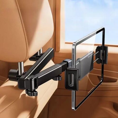 Car Headrest Tablet Holder - [3 in 1 Extension Arm] Adjustable Tablet Car Mount for Back Seat, Gifts Road Trip Essentials in Saudi Arabia