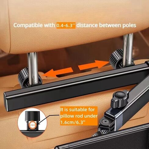 Car Headrest Tablet Holder - [3 in 1 Extension Arm] Adjustable Tablet Car Mount for Back Seat, Gifts Road Trip Essentials in Saudi Arabia