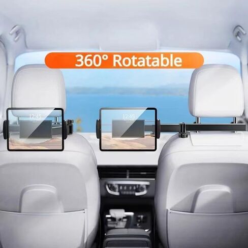 Car Headrest Tablet Holder - [3 in 1 Extension Arm] Adjustable Tablet Car Mount for Back Seat, Gifts Road Trip Essentials in Saudi Arabia