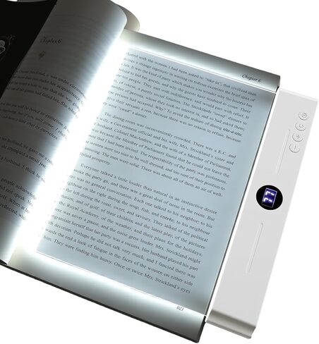 ضوء قراءة مسطح LED قابل لإعادة الشحن وقابل لإعادة الشحن وضوء LED شفاف للصفحة الكاملة مع 3 ألوان ومؤقت للقراءة في الليل (أبيض) (وردي) in Saudi Arabia