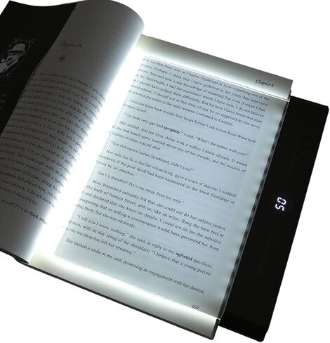 ضوء قراءة مسطح LED قابل لإعادة الشحن وقابل لإعادة الشحن وضوء LED شفاف للصفحة الكاملة مع 3 ألوان ومؤقت للقراءة في الليل (أبيض) (وردي) in Kuwait