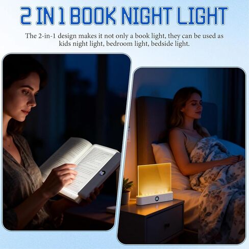 Cryfokt LED ضوء الكتاب، 3W ستبليس يعتم القابلة لإعادة الشحن أضواء كتاب مسطحة LED واضحة مع الموقت، 3 درجات حرارة اللون لوحة مصباح لوحة عكس الضوء للقراءة، والطلاب in Saudi Arabia