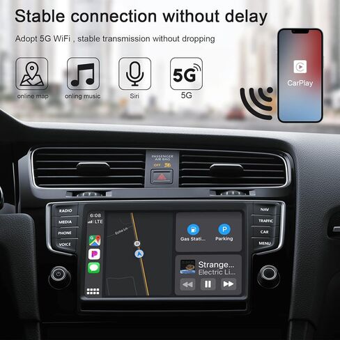 محول Carplay اللاسلكي لـ Apple ، Adapter Bluetooth CarPlay تحويل المصنع السلكي إلى carplay اللاسلكية ، والاتصال التلقائي ، والتوصيل والتشغيل ، متوافق مع iPhone 6 وما فوق ، iOS 10 وما فوق in Saudi Arabia