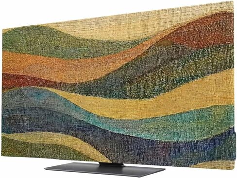 TV Cover for 50 Inch Screen, Vintage Green Yellow Stretch Fabric Dustproof TV Display Protector, Farmhouse Retro Art Elastic Slipcover Monitor Cover for Indoor Desktop Computer 43.6"x24.5" in Saudi Arabia