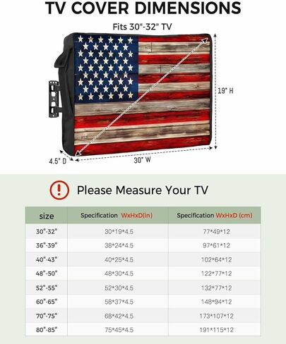 American Flag Outdoor TV Cover - 40 to 43 Inch, Waterproof & Weatherproof, Dustproof in Saudi Arabia