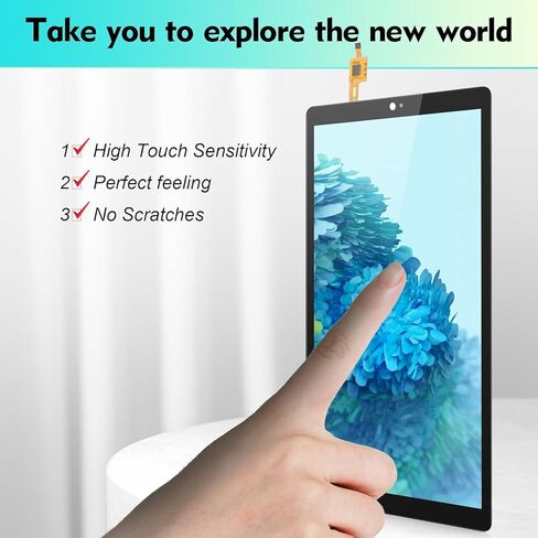YHX-US لـ TCL Tab 8 LE 9137W محول رقمي لشاشة تعمل باللمس استبدال لوحة زجاجية أمامية باللون الأسود مع مجموعة أدوات (بدون شاشة LCD) in Saudi Arabia