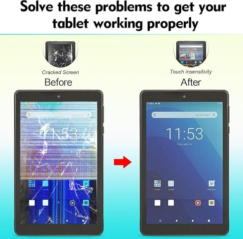YHX-US لـ TCL Tab 8 LE 9137W محول رقمي لشاشة تعمل باللمس استبدال لوحة زجاجية أمامية باللون الأسود مع مجموعة أدوات (بدون شاشة LCD) in Saudi Arabia