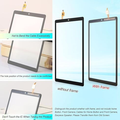 YHX-US لـ TCL Tab 8 LE 9137W محول رقمي لشاشة تعمل باللمس استبدال لوحة زجاجية أمامية باللون الأسود مع مجموعة أدوات (بدون شاشة LCD) in Saudi Arabia