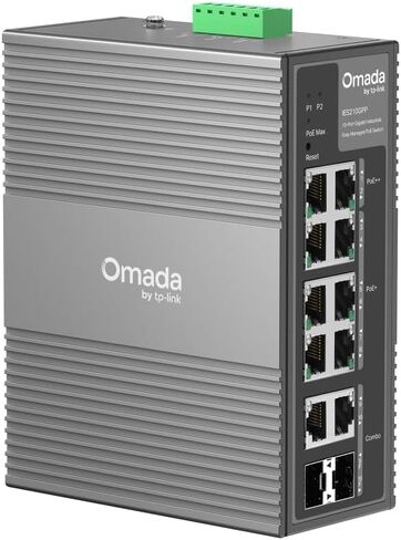 TP-Link Omada 8 Port Gigabit Industrial PoE Switch, Easy Managed, 120W Budget, PoE++ Compliant, Redundant Power, Lightening Protection, Durable Industrial Casing, VLAN, Managed by Omada(IES210GPP) in Saudi Arabia