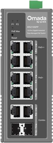 TP-Link Omada 8 Port Gigabit Industrial PoE Switch, Easy Managed, 120W Budget, PoE++ Compliant, Redundant Power, Lightening Protection, Durable Industrial Casing, VLAN, Managed by Omada(IES210GPP) in Saudi Arabia