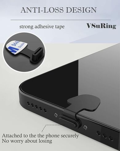 لهاتف iPhone 17 Pro Max سماعة أذن شبكية مضادة للغبار وغطاء لاصق شبكي USB C ضد فقدان الغبار ومقابس سيليكون رفيعة للغاية للحفاظ على خدوش الهاتف وملصقات مقاومة للغبار 5 مجموعات باللون الأسود in Kuwait