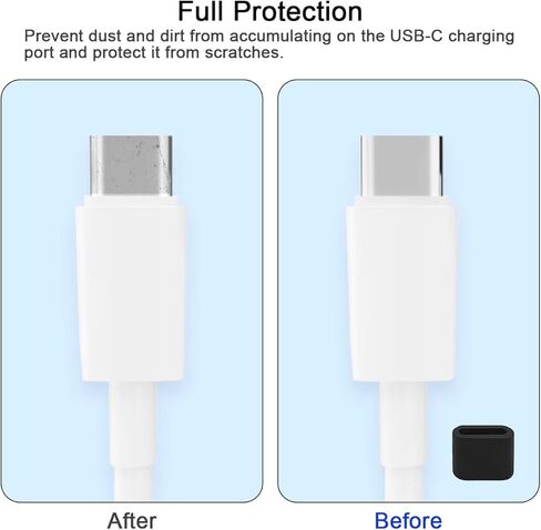 30 Pcs USB C Dust Caps Port Anti Dust Plug Set, 2 Colors 20 Pcs Silicone Type-C Male Port Cover + 10 Cleaner Tools KitAnti Dust Charging Port Cover Protectors for USB-C Charging Male Port, Black/Clear in Saudi Arabia