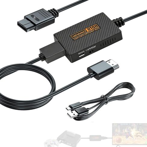 N64 to HDMI Adapter, HDMI Converter for N64/Gamecube/SNES/SFC Gaming Console, Video Converter with Link Cable and USB Cable, 720p/1080p Output, Plug & Play in Saudi Arabia