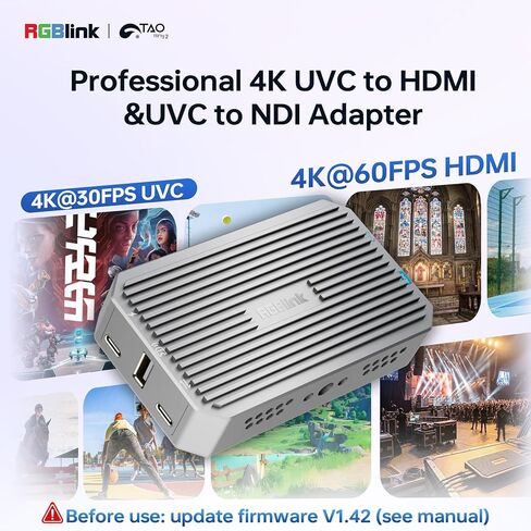 محول ومحول RGBlink UVC إلى HDMI لكاميرات الويب UVC، ومحول UVC إلى NDI للبث المباشر، متوافق مع محولات Atem Mini وكاميرات الويب OBSBOT، TAO1 Tiny 2 in Kuwait