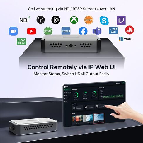 محول ومحول RGBlink UVC إلى HDMI لكاميرات الويب UVC، ومحول UVC إلى NDI للبث المباشر، متوافق مع محولات Atem Mini وكاميرات الويب OBSBOT، TAO1 Tiny 2 in Kuwait