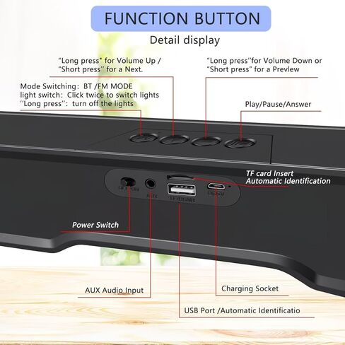 سماعات كمبيوتر للكمبيوتر المكتبي، مكبرات صوت بلوتوث للكمبيوتر الشخصي مع ضوء RGB ديناميكي، قابس USB سلكي وتشغيل شريط صوت للكمبيوتر، مكبرات صوت للألعاب تعمل بمنفذ USB/النوع C لسطح المكتب وأجهزة الكمبيوتر المحمولة والهاتف والكمبيوتر اللوحي in Kuwait