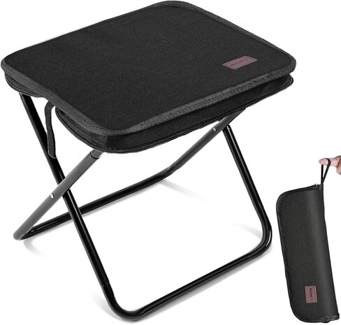 MOONCY Portable Stool, 13 Inch Small Folding Stool for Adults, Ultralight Black Camping Stools for Hiking and Fishing, Hold Up to 265 LBS in Saudi Arabia