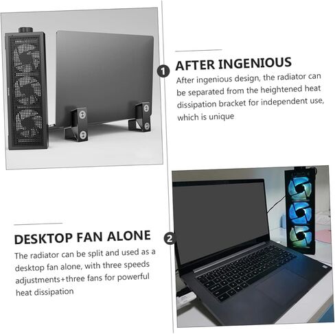 لوحة تبريد كمبيوتر محمول قابلة للتعديل من jojofuny RGB حامل مرتفع لأجهزة الكمبيوتر المحمولة المخصصة للألعاب، مبرد كمبيوتر محمول احترافي، مروحة 3 سرعات، تصميم مريح للاستخدام المكتبي in Saudi Arabia