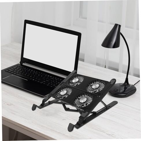 Uonlytech 1Set Adjustable Laptop Cooling Stand with Skid Design USB Interface Ergonomic Angle for All Laptops Ultrabook Gaming Versatile Notebook Cooler Pad for Extended Use in Saudi Arabia