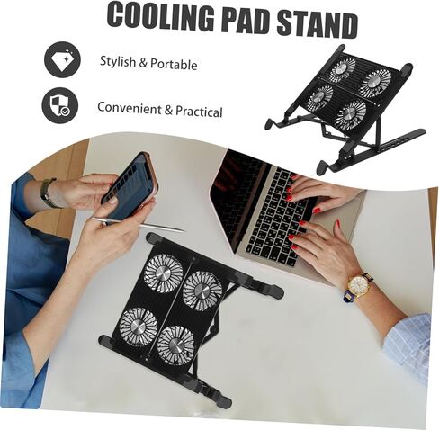 Uonlytech 1Set Adjustable Laptop Cooling Stand with Skid Design USB Interface Ergonomic Angle for All Laptops Ultrabook Gaming Versatile Notebook Cooler Pad for Extended Use in Saudi Arabia
