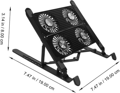 Uonlytech 1Set Adjustable Laptop Cooling Stand with Skid Design USB Interface Ergonomic Angle for All Laptops Ultrabook Gaming Versatile Notebook Cooler Pad for Extended Use in Saudi Arabia