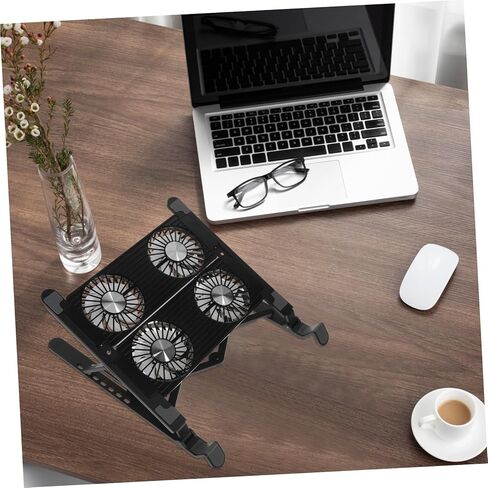 Uonlytech 1Set Adjustable Laptop Cooling Stand with Skid Design USB Interface Ergonomic Angle for All Laptops Ultrabook Gaming Versatile Notebook Cooler Pad for Extended Use in Saudi Arabia