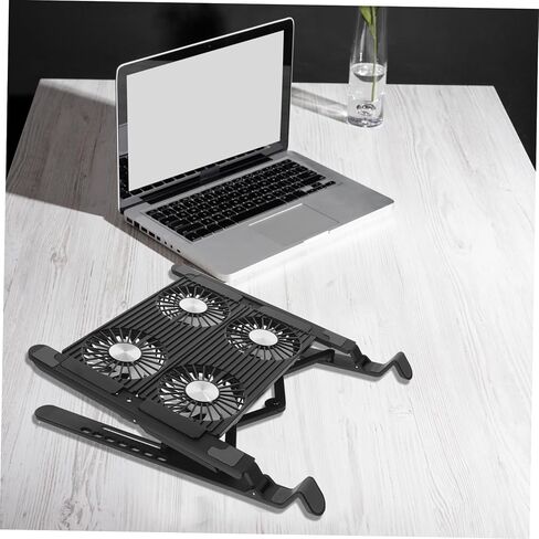 Uonlytech 1Set Adjustable Laptop Cooling Stand with Skid Design USB Interface Ergonomic Angle for All Laptops Ultrabook Gaming Versatile Notebook Cooler Pad for Extended Use in Saudi Arabia