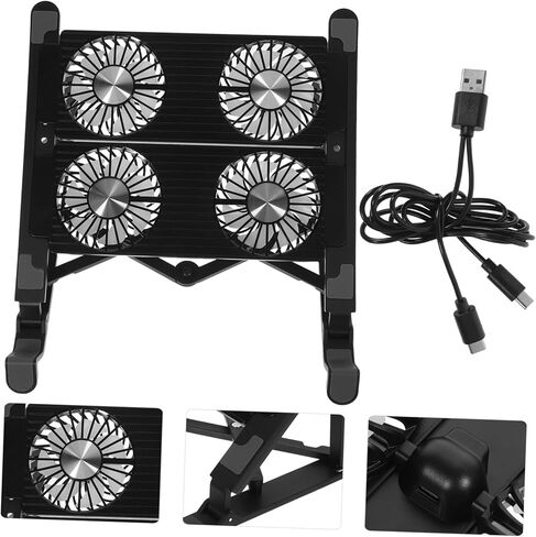 Uonlytech 1Set Adjustable Laptop Cooling Stand with Skid Design USB Interface Ergonomic Angle for All Laptops Ultrabook Gaming Versatile Notebook Cooler Pad for Extended Use in Saudi Arabia