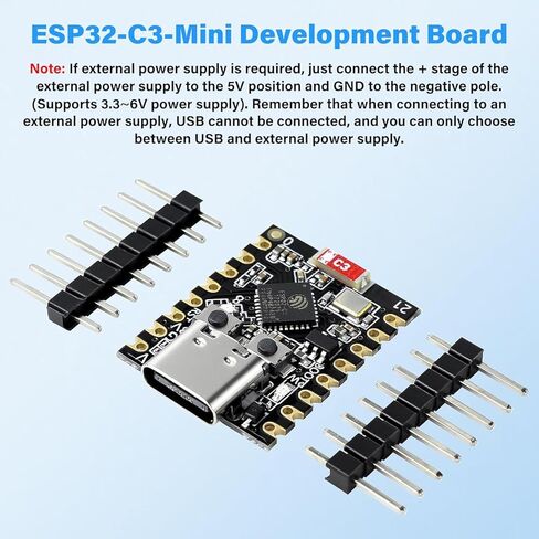 4 قطع ESP32-C3 لوحة تطوير صغيرة، لوحة ESP32 Supermini مع وحدة WiFi/Bluetooth 5.0 ESP32 Mini، وحدة المعالجة المركزية RISC-V 32 بت، 160 ميجاهرتز، 400 كيلو بايت SRAM، مثالية لأجهزة IoT Arduin0 القابلة للارتداء والمنزل الذكي (4 عبوات) in Saudi Arabia
