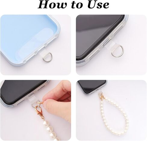 2 Pcs Pearl Beaded Phone Lanyard Cell Phone Crossbody Chain and Wrist Strap Universal Phone Detachable Lanyard Strap for Most Smartphones in Saudi Arabia