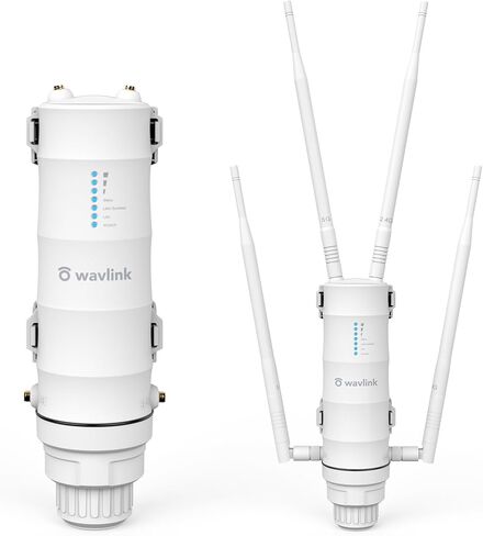 WAVLINK AC1200 Outdoor WiFi Range Extender, Weatherproof Dual Band Outdoor Access Point with POE, High Power Long Range WiFi Extender Signal Booster, 4x7dBi Antennas, AP/Router/Repeater Mode in Saudi Arabia