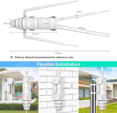 WAVLINK AC1200 Outdoor WiFi Range Extender, Weatherproof Dual Band Outdoor Access Point with POE, High Power Long Range WiFi Extender Signal Booster, 4x7dBi Antennas, AP/Router/Repeater Mode in Saudi Arabia
