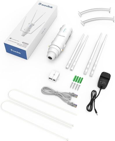 WAVLINK AC1200 Outdoor WiFi Range Extender, Weatherproof Dual Band Outdoor Access Point with POE, High Power Long Range WiFi Extender Signal Booster, 4x7dBi Antennas, AP/Router/Repeater Mode in Saudi Arabia