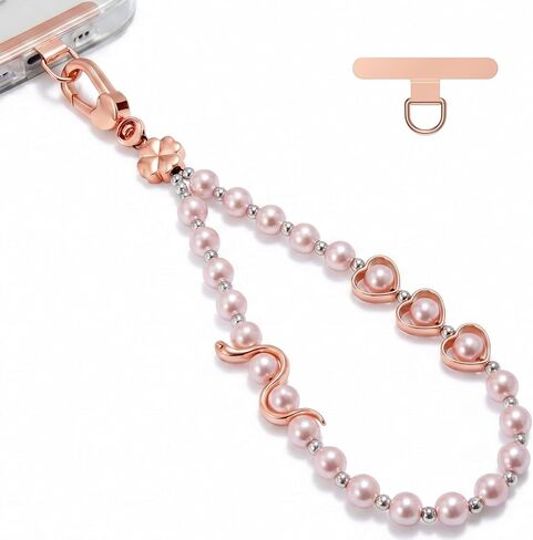 Phone Charm Strap,Pearl Bracelet Lanyard,Phone Charms for Women,Keychain,Wrist Strap Hands-Free,Compatible with iPhone/Galaxy/Pixel and More in Saudi Arabia
